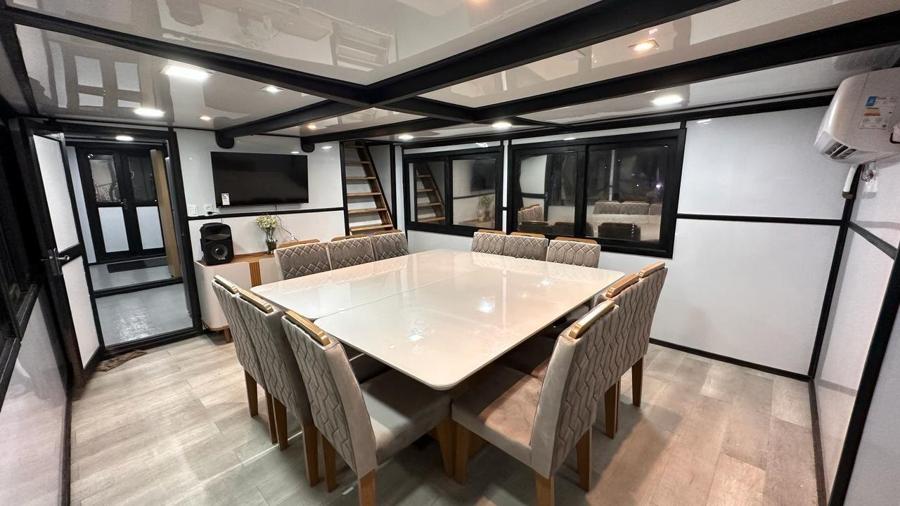Aboard the MotherShip floating lodge