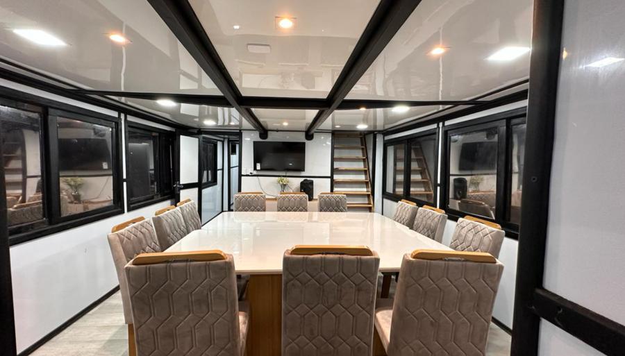Upper deck of the MotherShip floating lodge